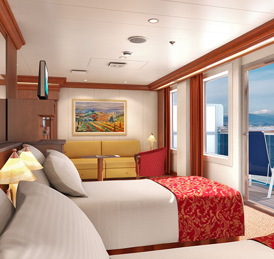 Ocean suite stateroom on Carnival Freedom.