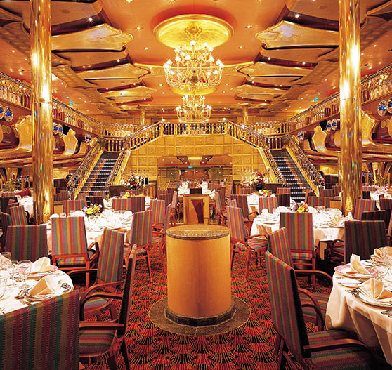 Dining room interior on Carnival Liberty.