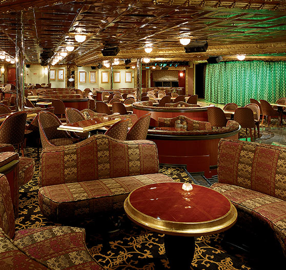 Lounge interior on Carnival Conquest.