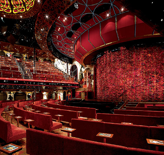 Interior of large theater on Carnival Conquest.